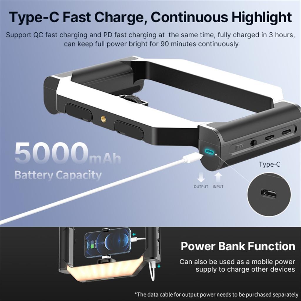 U-Rig Video LED Light Wireless Remote Smartphone Video Light 2 in 1 Ring Light Handheld Light with Bracket for DSLR