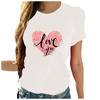Women's Casual Fashion Large Yards Of Love Print Round Neck T-shirt