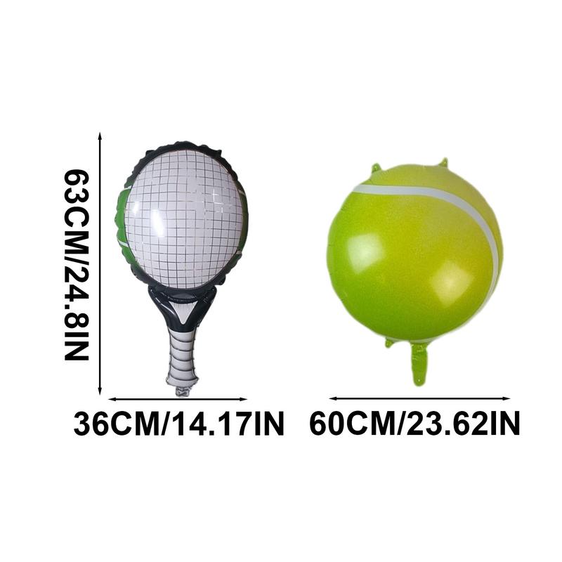 Aufblasbare Tennisbälle aus Aluminiumfolie – Partydekorationen, Geburtstagsdekorationen, Babyparty- und Geburtstagszubehör