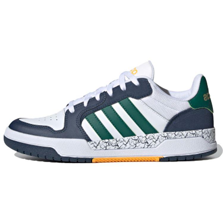 Adidas Neo Entrap Synthetic Leather Simple Low-Top Skate Shoes Unisex Sneakers White Blue Green FZ1119