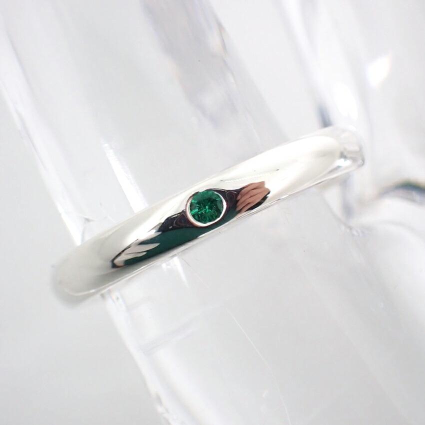 [Pre-owned] TIFFANY 925 Emerald Stacking Band Ring/Size 9/j39-2