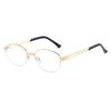 Can be paired with prescription anti-blue light glasses, pure desire style, half-frame metal flat glasses, high-end frame for round faces,