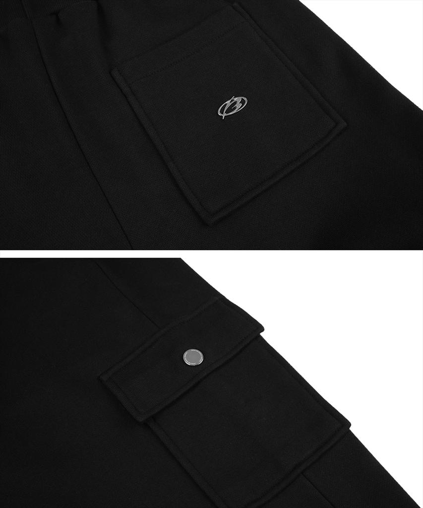 MORE THAN BLACK Logo Cargo Sweat Pants