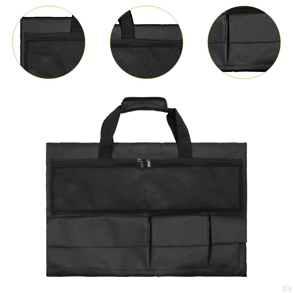 Monitor Tragetasche Tragetasche Mehrere Fächer Schwarz Kratzfest Oxford-Gewebe Tragbarer Computer