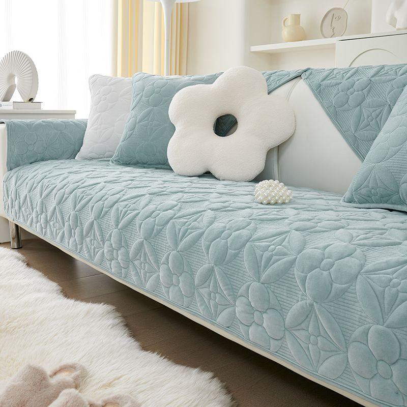 Nordycki współczesny prosty styl poduszka na sofę całoroczna uniwersalna antypoślizgowa trójwymiarowa drukowana jednokolorowa narzuta na sofę