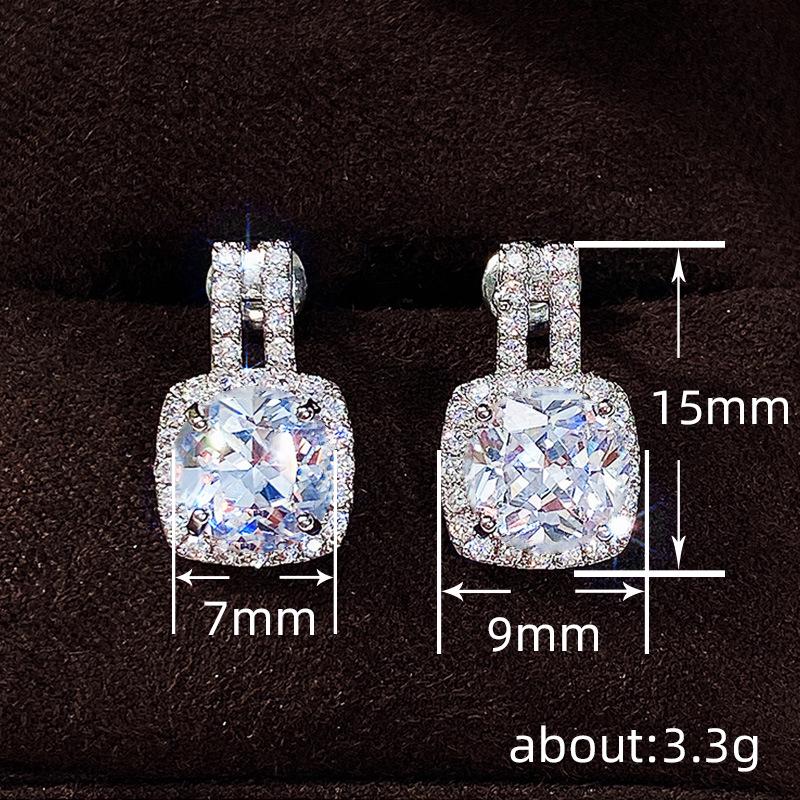 Cao Shi Korean Style Round Zircon Diamond Earrings - Popular European & American Ins Style