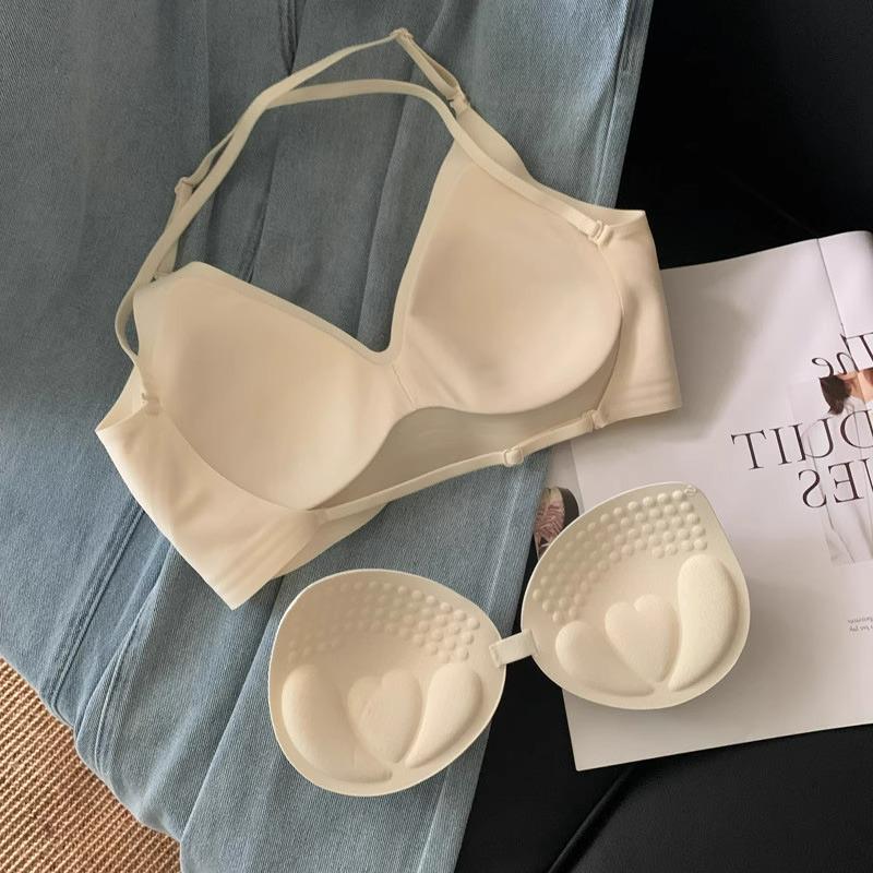 

Персиковый бесшовный бюстгальтер с низкой спинкой: Увеличивает маленькую грудь, перекрещенные бретели, предотвращает провисание, красивая поддержка M (34/75AB) белый