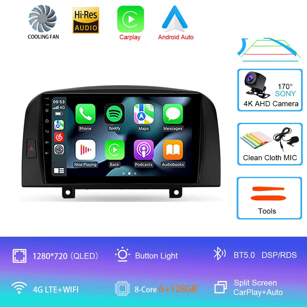 Car Radio Android 14 WIFI+4G Carplay For Hyundai SONATA NF 2004 2005 2006 2007 2008 Multimedia Player GPS Navigation DSP 2din BT