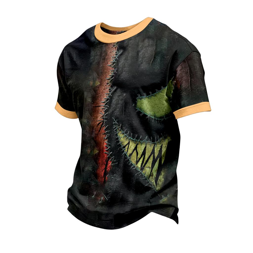 Men's Short Sleeve Halloween Print T-Shirt Casual Fashion Top