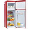 Mini Fridge 92L Retro Refrigerator LED Light Large Capacity Silver Color Handle Adjustable Temperature Sealed Adhesive Tape Red Dual Zone Kitchen