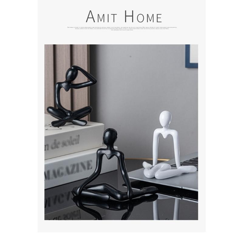 Abstract Thinker Figurine Sculpture Modern Art Homes Decors Plastic Statue for Living Room or Office Bookshelf Display