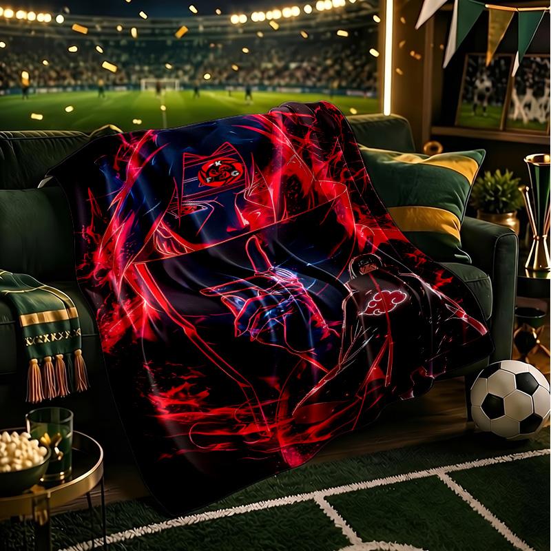 Dark Anime Ninja Character Blanket Lightweight Ideal Bedding Blanket Perfect for Travel, Camping, Living Rooms, Offices, Sofas, Fan Christmas Gift