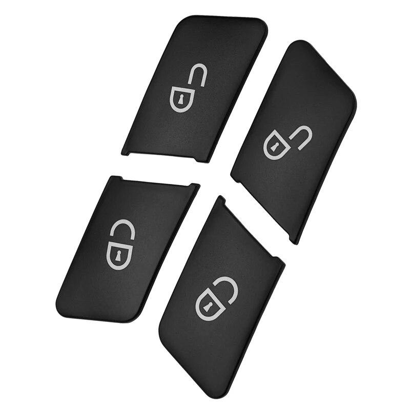 Дверной замок, кнопка разблокировки, наклейка на кнопку подъема окна, стекло, наклейка для Mercedes Benz ABCE GLA CLA CLS GLK GL ML GLE Class Black-4PCS