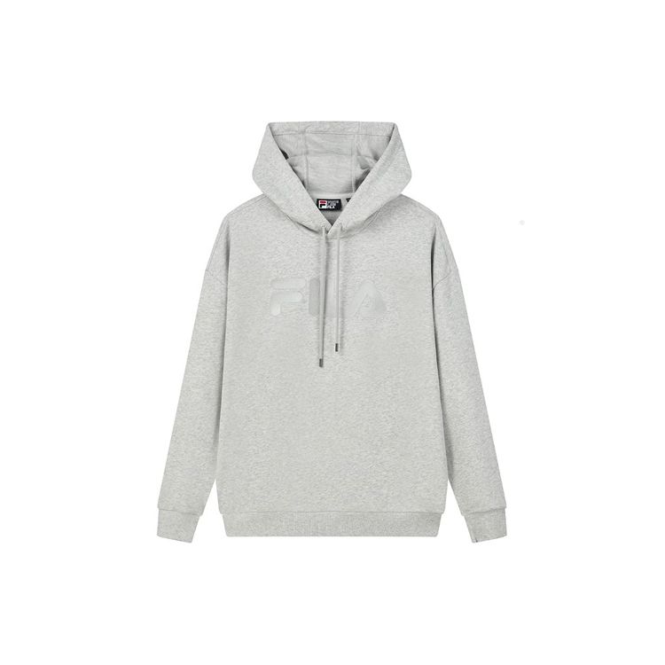 FILA Embroidered Logo Loose Fit Sports Hoodie Men hoodies White Gray F51U138298F-MG XL