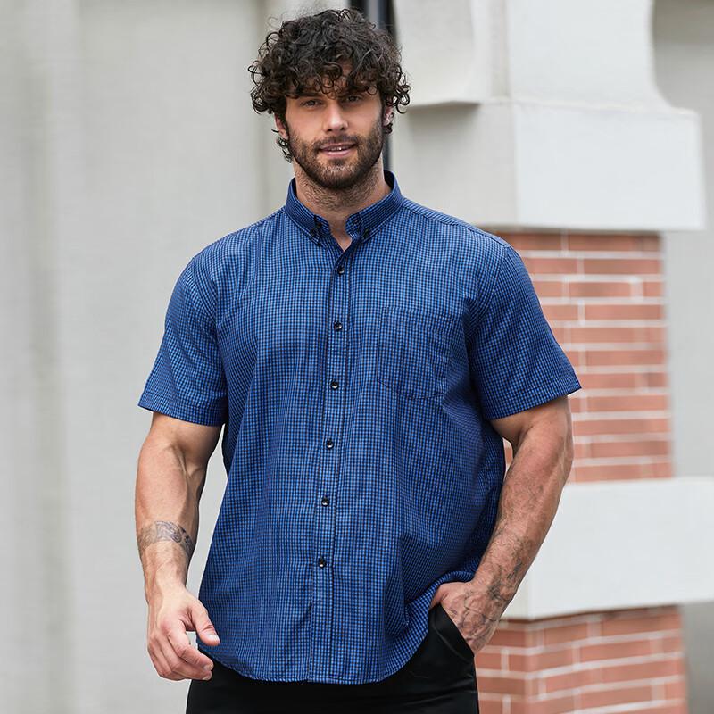 Men's Plus Size Plaid Short Sleeve Shirt