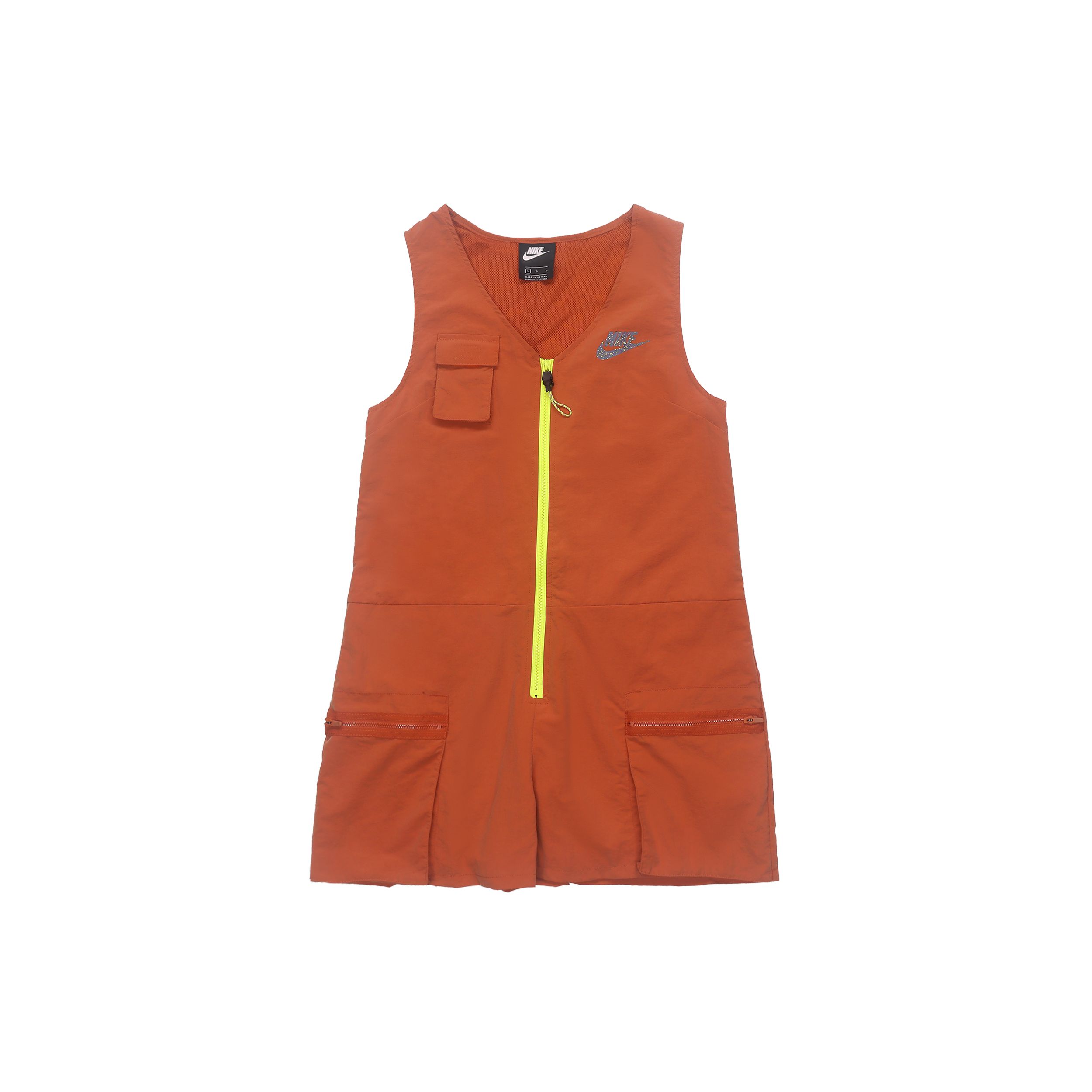 Nike Sportswear Solid Color V-Neck Jumpsuit Women Jumpsuits Desert-Orange CJ2292-802 S