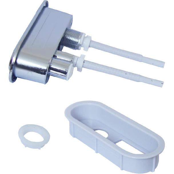 SouNor BT003 Toilet Long Oval Dual Flush Button Replacement Tank Push Top Handle Repair Plastic Parts Chrome