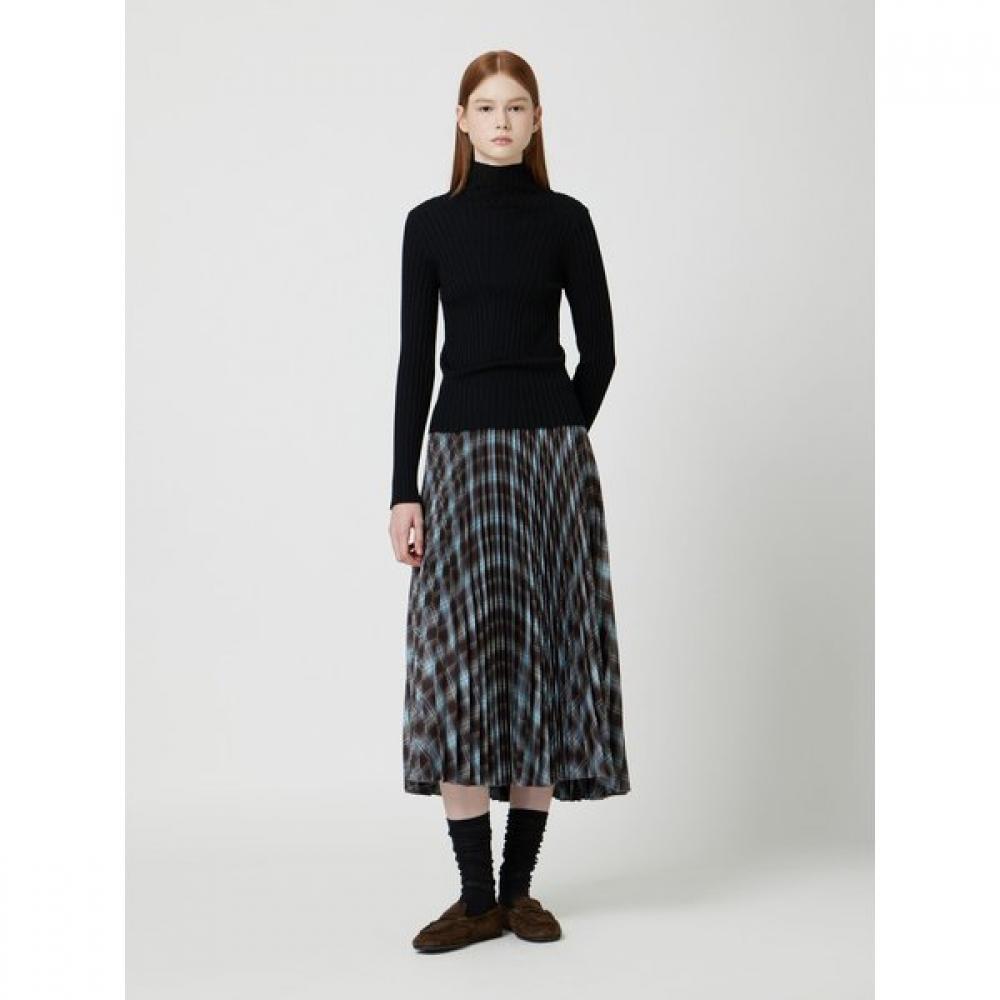 Cc Collect. Check Unbalanced Pleats Skirt C254msd041 Braun/55