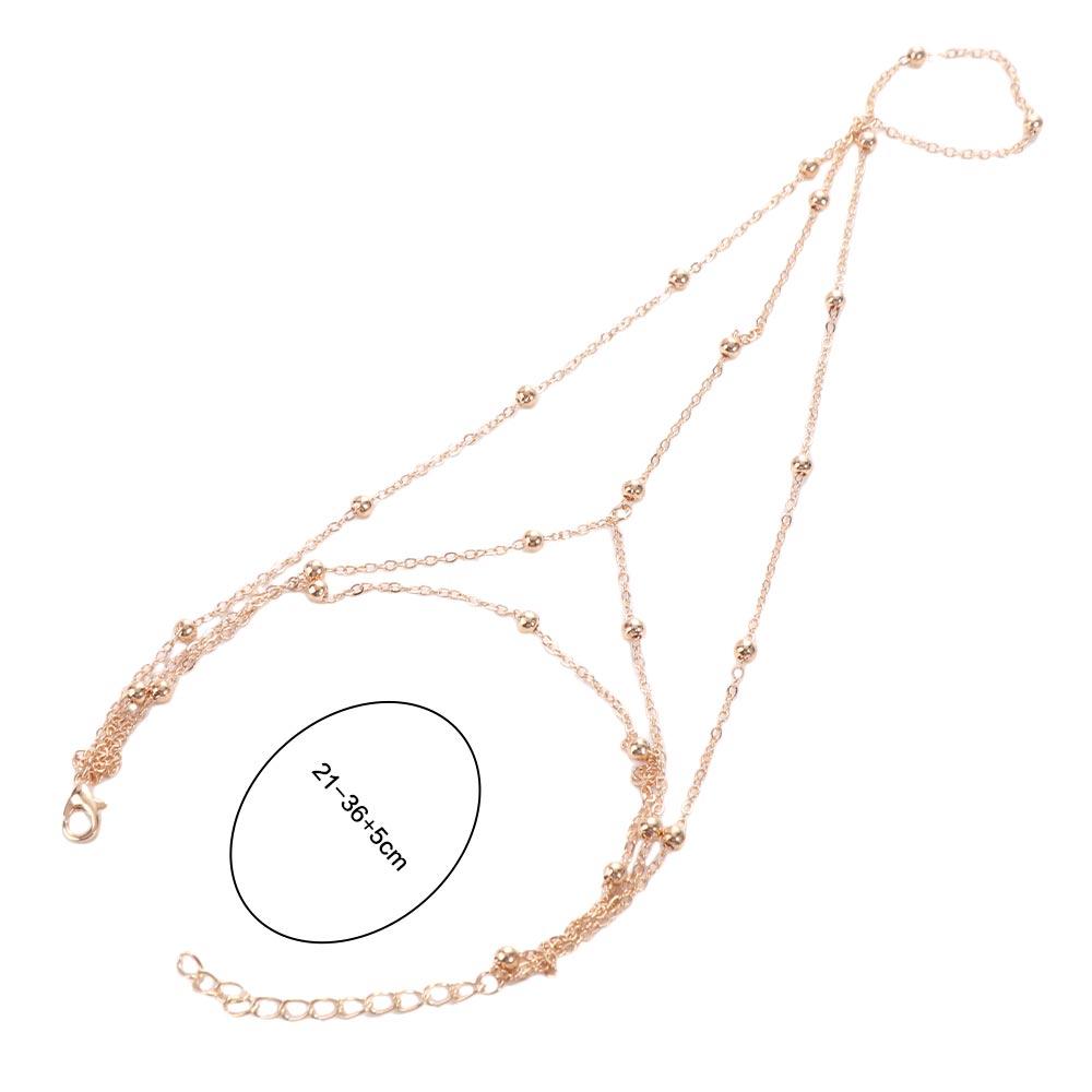 Vintage Mesh Tassel Toe Anklet Beads Foot Jewelry Sexy Court Style Anklet Bracelet  Girls