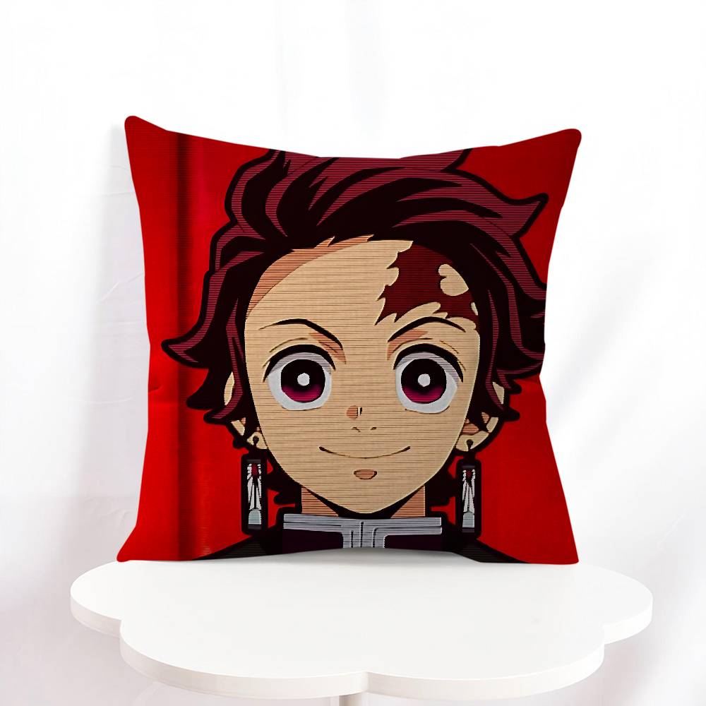 

K-Kamado T-Tanjiro Office Cushion Pillowcase Car Cushion Cover45X45CM Lumbar Pillowcase Sofa Pillowcover 16x16Inch