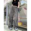 "Women's American Retro High-Waist Drawstring Wide-Leg Overalls - Summer Trendy Floor-Length Pants"