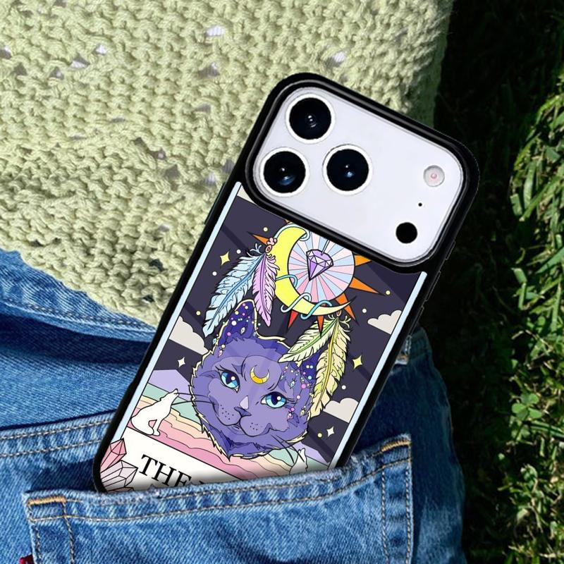Tarot Card Cute Art Cats Phone Case For iPhone 17 AIR 16 Pro Max 15 14 Pro 11 12 13 Shockproof Silicone Cover iPhone 12 Pro