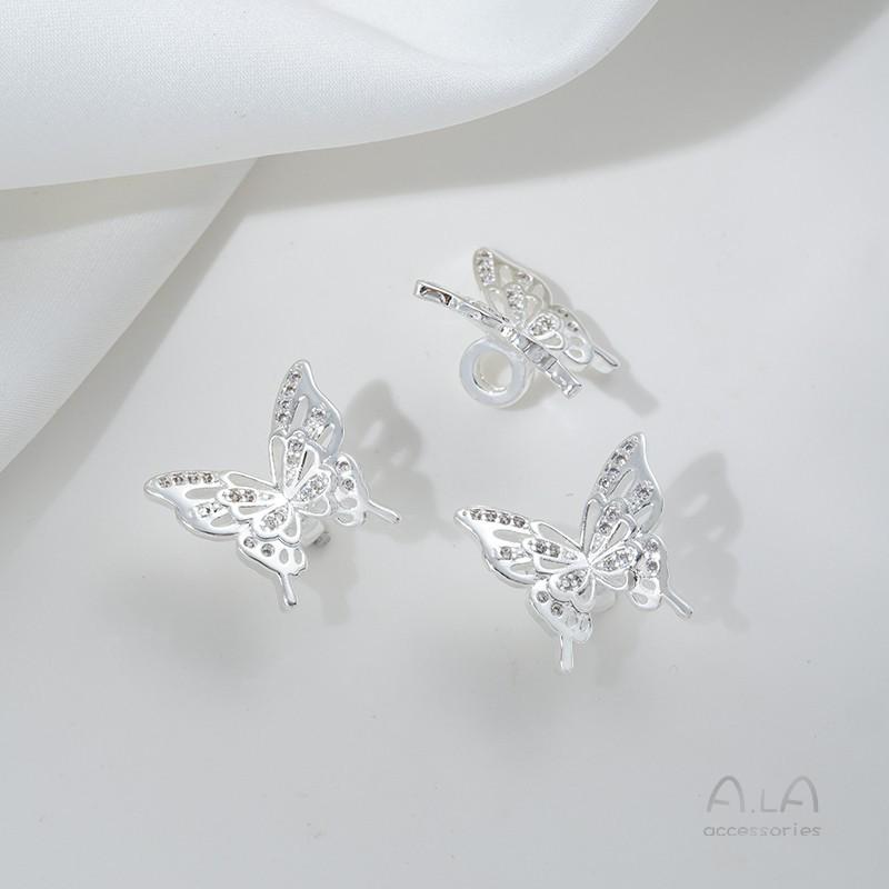 14K Gold-Filled Zircon-Set Band with Butterfly Spacer Beads for DIY Jewelry: Bracelet, Necklace, Pearl Accessories