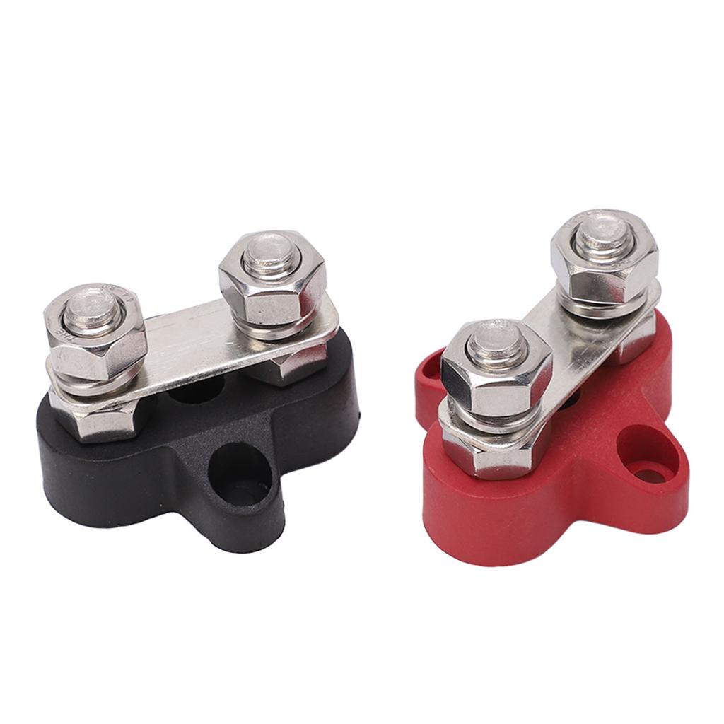 Battery Terminal Block M8 Positive Negative Post Connector Set Kit DC 12V 24V for Car Boat