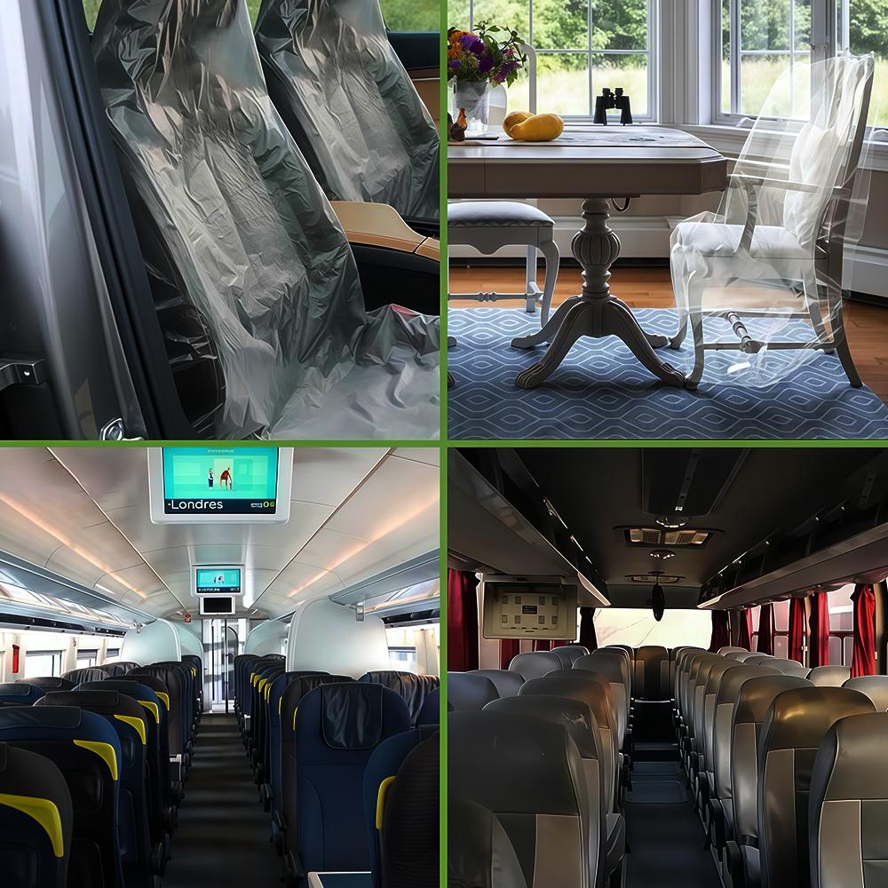 Seat Covers, Car Disposable Universal Plastic Seat Covers for Airplane Seats, Salon Chairs, Restaurant Seats, Bus Seats