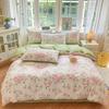 3pc 100% Cotton Duvet Cover Set,no fill,Elegant Floral Soft Breathable And Skin-friendly, Single Queen Size for Bedding Set