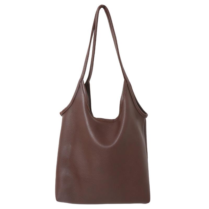 Kolej Rüzgarı Anne Çantası Alışveriş Çantası Moda Her Şey Yumuşak Deri Omuz Tote Çanta Kadın