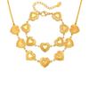 Personalized Exaggerated Stainless Steel Plated 18K Gold Hollow Heart Bracelet Necklace Br-2721