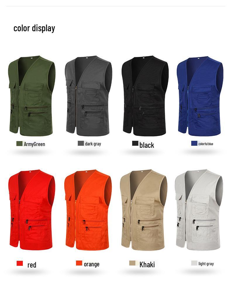 Custom Logo Multi-Pocket Volunteer Vest for Photography and Film Crew.