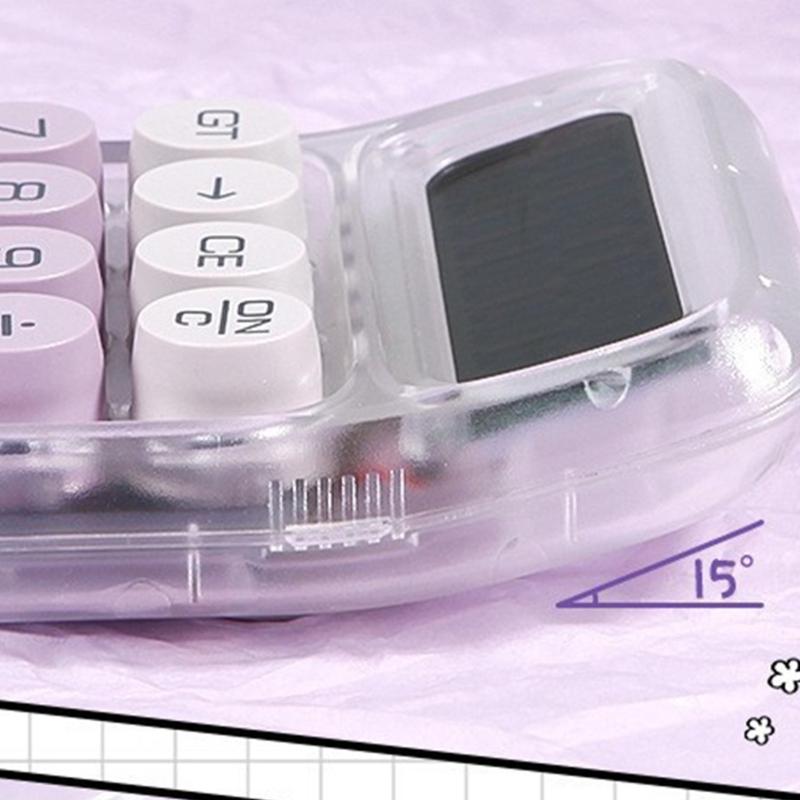 Transparent Button Calculator with Large Display LCD Display Big Button Calculator for Daily Basic Office Students