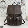 Schoolbag Vintage Men's Backpack Oil Wax Canvas Casual Backpack Crazy Horse Leather Large Capacity Backpack Waterproof Travel Bag