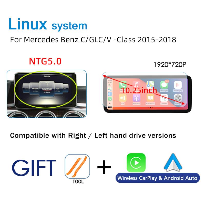 

Linux Car Radio Wireless Carplay для Mercedes Benz C Class W205 GLC V Class W447 2015-2019 GPS Auto Multimedia Player Navi