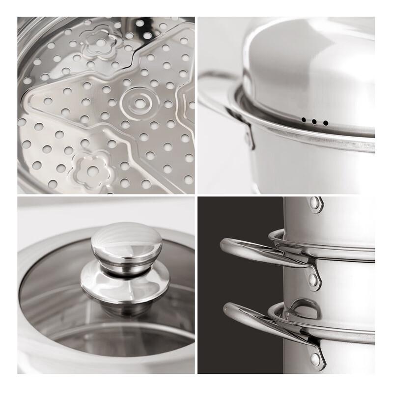 Debo Ladborg 28cm 3-Lagen Edelstahl Multifunktions-Dampfkochtopf