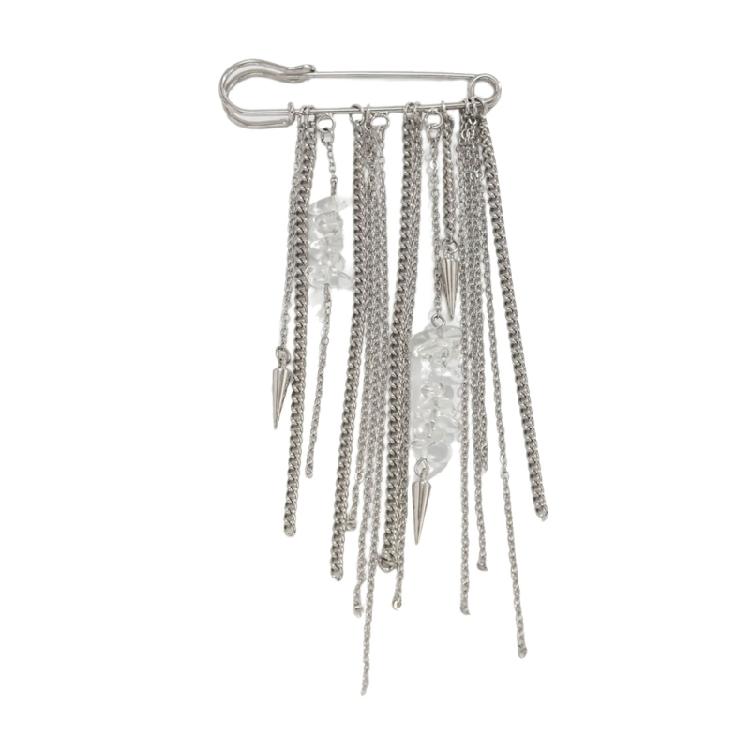 Elegant Metal Chain Tassels Brooch Badge With Layered Effect For Adding Flair To Coats Bags And Various Garments