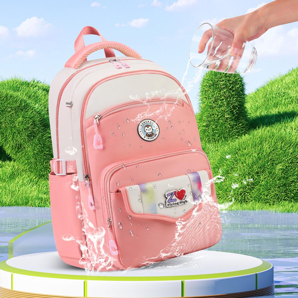 New Middle School Student Schoolbag Backpack, Load Reduction Ridge Protection, Lightweight Waterproof Nylon Backpack for Men and Women