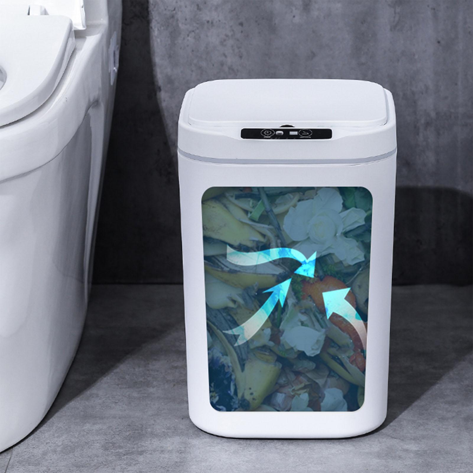 

Мусорные ведра 18 л без касания, умное мусорное ведро с индукцией от стука, автоматическое мусорное ведро с инфракрасным датчиком движения и крышкой для автомобиля 15LWhite