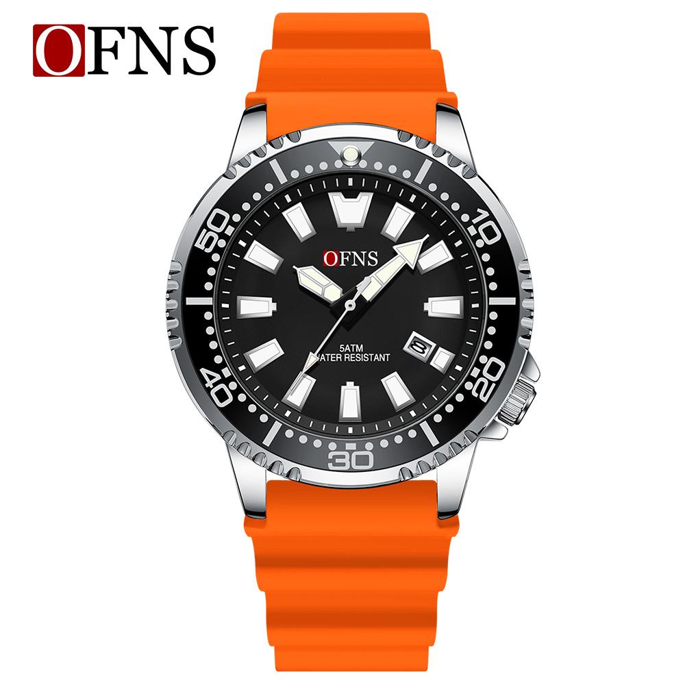 Men's Quartz Watch Calendar Luminous Sports Rubber Strap Waterproof Casual Cool Wristwatch Male Clock Reloj Hombre
