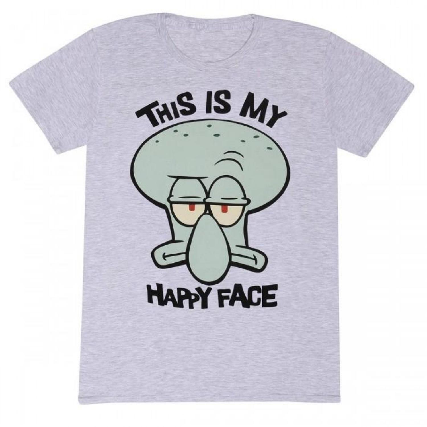SpongeBob SquarePants Unisex Adult My Happy Face T-Shirt S чёрный