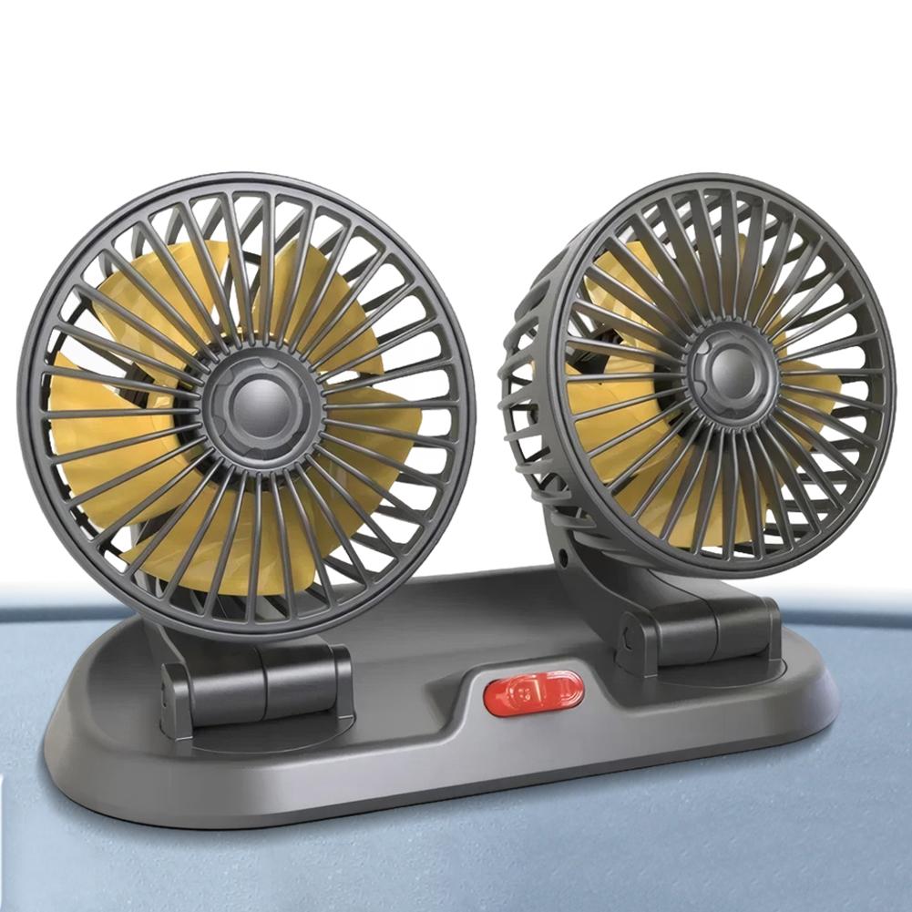 Adjustable Dual Head Car Fan Cooling Air Fan Automobile Vehicle Fan for Car Truck SUV RV