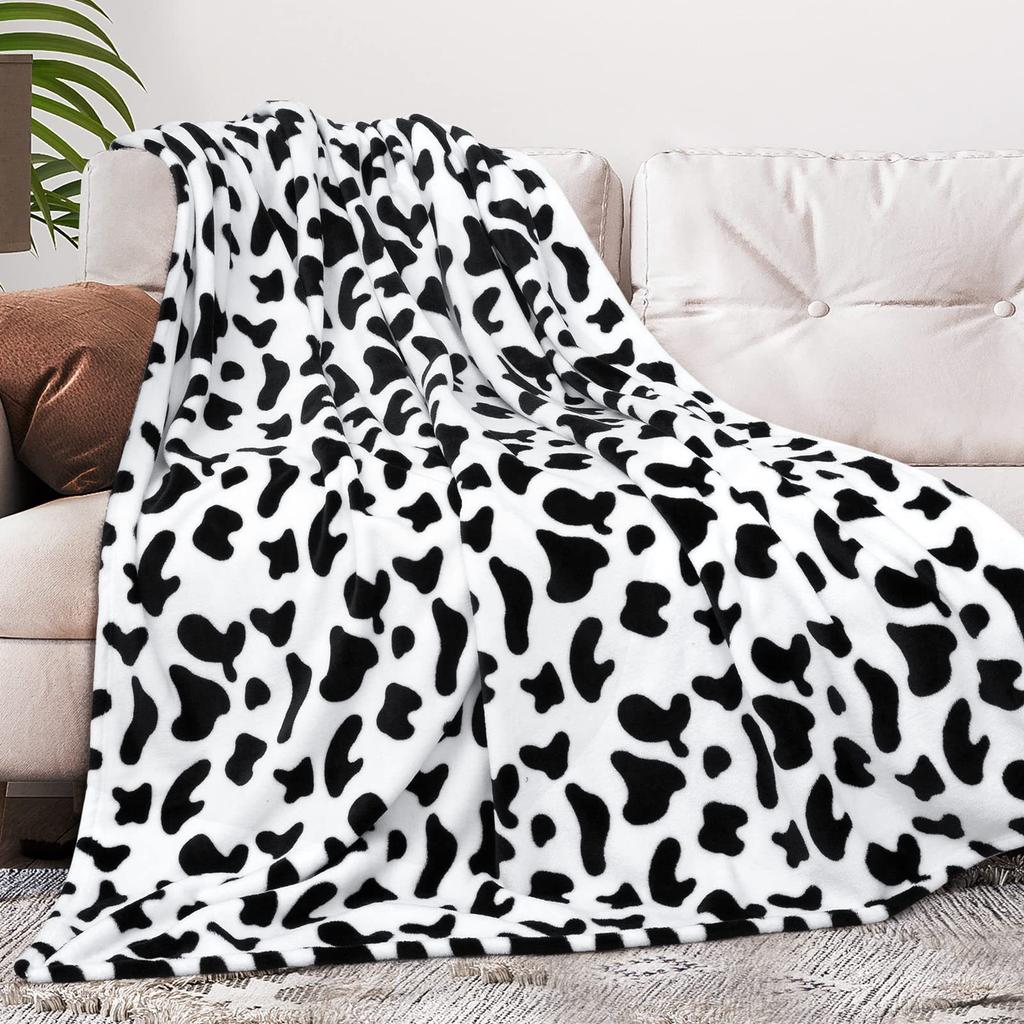 Cow Print Flannel Blanket Cartoon Blanket Nap Blanket
