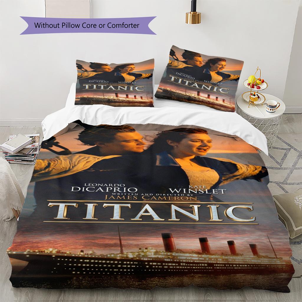 Biancheria da letto con motivo Titanic Set copripiumino Federe Decorazione per la casa Regalo (1 * copripiumino + 2 * federa, senza nucleo)