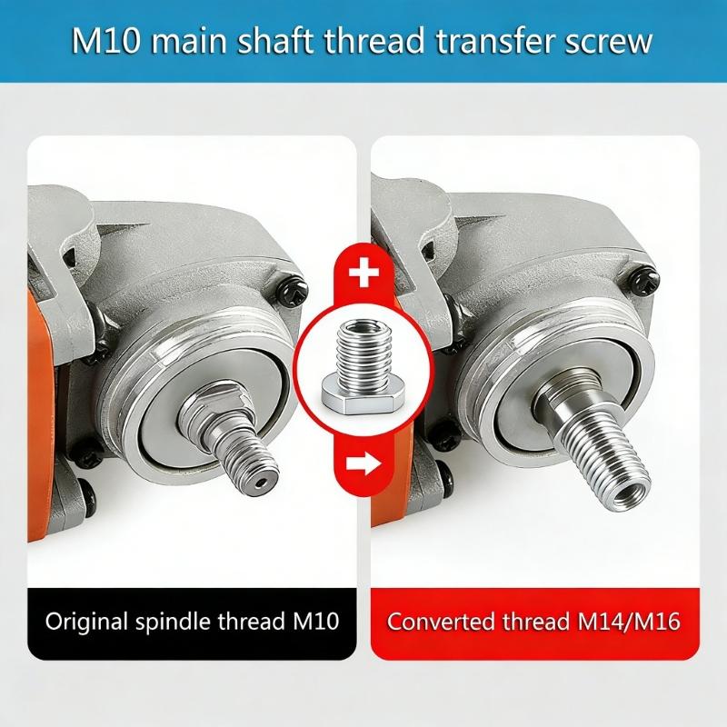 2Pcs Stainless Steel Angles Grinders Adapter Screws M10 To M14 And M16 Thread Adapter For Various Power Tool