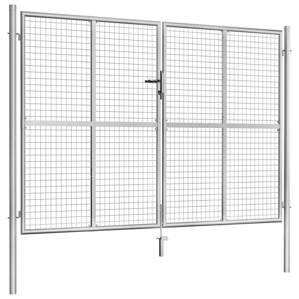 Garden Gate Galvanized Steel 300 X 175 Cm Silver