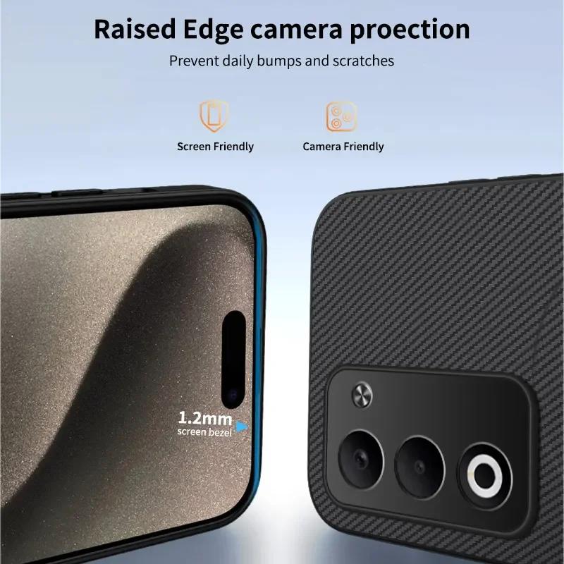 Carbon Fiber Wireless Charging Magnetic Cases For OPPO A5x A5 Pro 4G 5G Lens Protection Silicone Soft Bumper Cover Phone Case