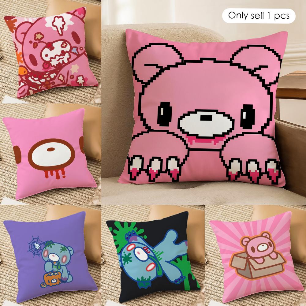 Cartoon G-gloomy Bear Cushion Cover Soft Plush Fabric Double-Sided Printed Cushion Covers for All Seasons Home Decor