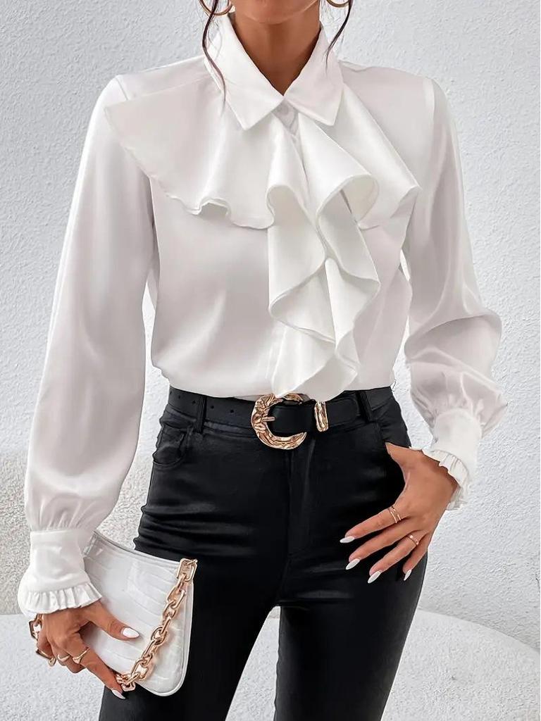 2024 Autumn Women's Ruffle Layered Fashion Shirt